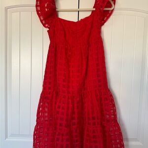 Vestique Vibrant Red Dress • Small • Romantic • Tiered • Valentine’s Day